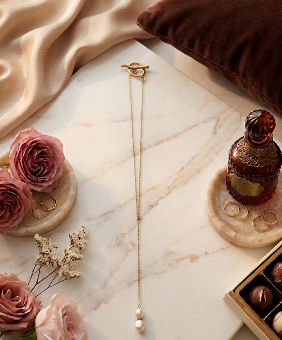 Collier Douce élégance-
sautoir perles d'eau douce
acier inoxydable 316L